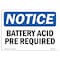 Signmission OSHA Notice Sign, Battery Acid PPE Required, 10in X 7in Decal, 7" W, 10" H, Portrait OS-NS-D-710-V-10306 - alternate 1